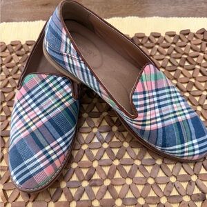 Sperry Plaid Slip-On Loafers - Pink & Navy & Green